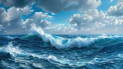 Poster - Blue ocean waves