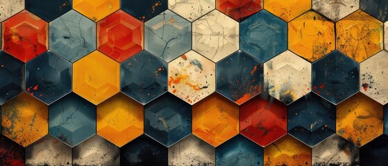 Wall Mural - abstract mosaic backdrop with a colorful grunge texture for modern art and decorative wall patterns