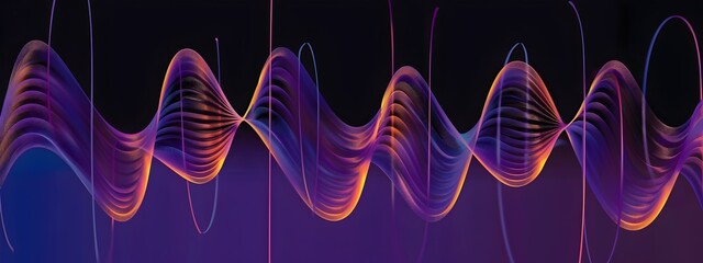 Poster - Elegant Sine Wave Oscillation in Vibrant Digital