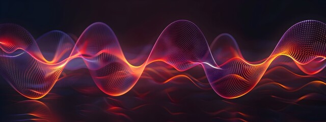 Wall Mural - Mesmerizing Sine Wave Oscillations Captivating Fluid Patterns of Vibrant Colorful Lights