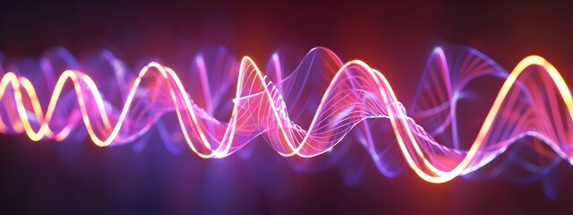 Aufkleber - Captivating Sinusoidal Waves of Vibrant Illumination and Fluid Motion