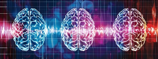 Poster - Vibrant Brain Wave EEG Showcasing Frequency Band Activity