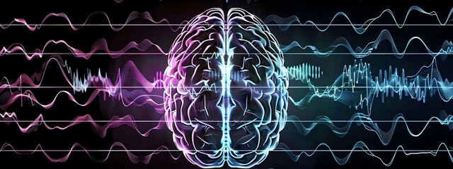 Poster - Captivating Visualization of Brain Wave Patterns Depicting Neural Activity and Frequency Spectrum