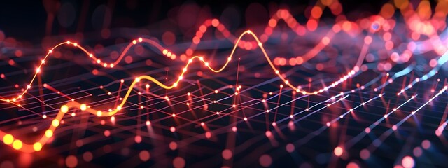 Poster - Electrical Signal Frequency Graph Visualizing Pulse and Waveform Energy Patterns
