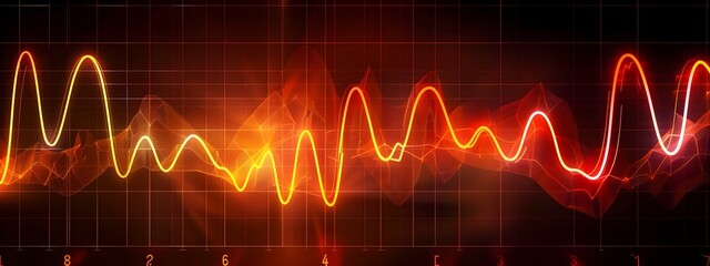 Poster - Vibrant Electrical Signal Waveform Visualization with Frequency Fluctuations