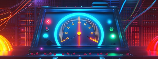 Poster - Vibrant Futuristic Geiger Counter Detecting Radiation Levels