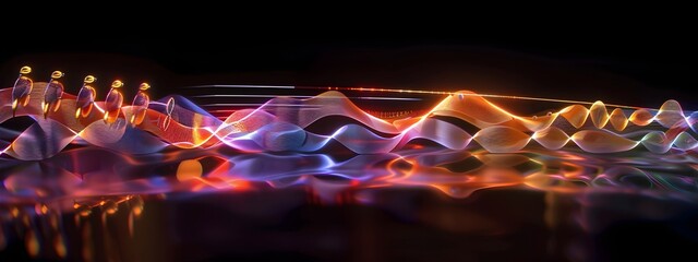 Poster - Vibrant Strings A Dynamic 3D Rendered Musical Instrument Visualization