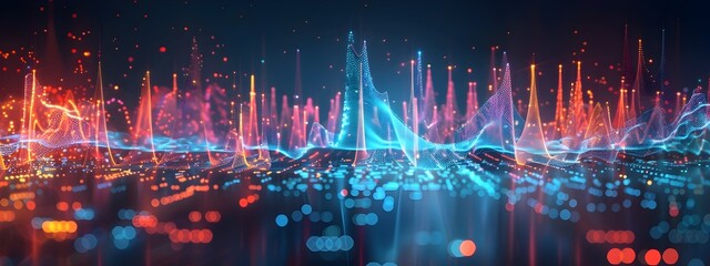 Poster - vibrant spectrogram a captivating visualization of audio signals and frequency data