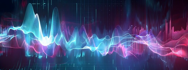 Poster - Colorful Spectrogram Visualizing Sound Frequency and Waveform over Time