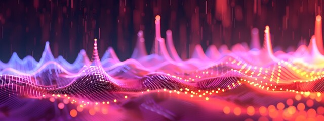 Poster - vibrant spectrogram of sound frequency visualization