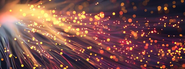 Poster - Fiber Optic Cable Transmitting Data at Different Frequencies Through Glass Fibers