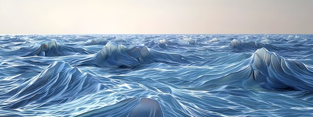 Poster - Dynamic 3D Rendered Ocean Waves with Varying Frequencies and Amplitudes