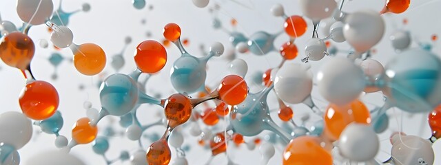 Poster - Vibrant 3D Rendered Visualization of Dynamic Chemical Reactions and Molecular Interactions