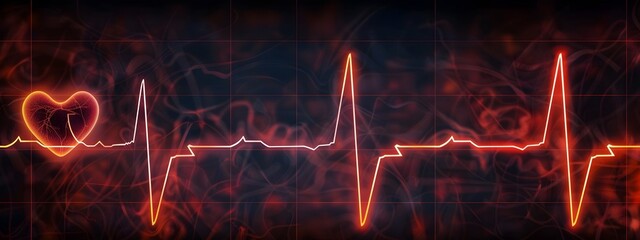 Poster - of EKG Heart Rhythm Displaying Cardiac Frequency and Medical Monitoring Data