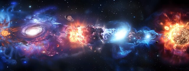 Poster - Explosive Cosmic Wonders Supernova Blasts Illuminating the Vast Universe