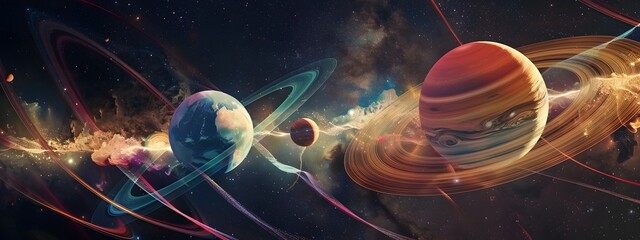 Poster - Dynamic Cosmic Rotation Planets Orbiting the Celestial Expanse