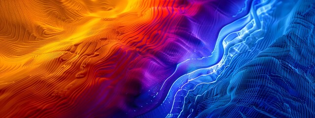 Poster - Vibrant Infrared Thermal Imaging Visualization Captivating Digital Art Showcasing the Spectrum of