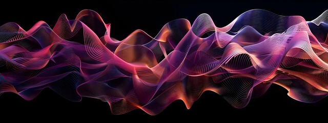 Poster - Vibrant of Undulating Sound Waves at Varying Frequencies