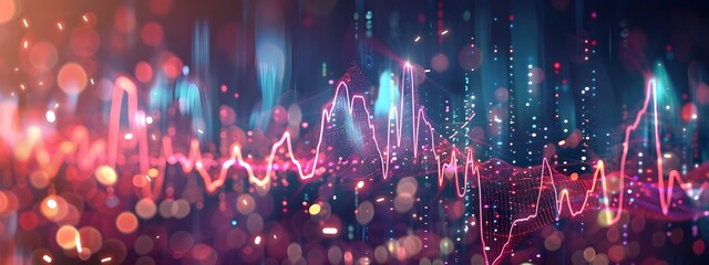 Poster - Detailed of Heart Rate Graph Showing Cardiac Rhythm Fluctuations Over Time
