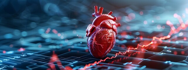 Poster - of Heart Rate Graph Visualizing Vital Health Data Over Time
