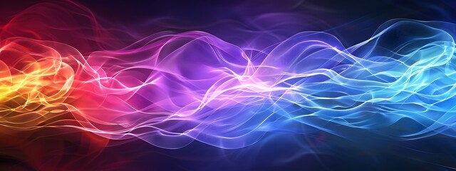 Poster - mesmerizing light waves in the electromagnetic spectrum abstract
