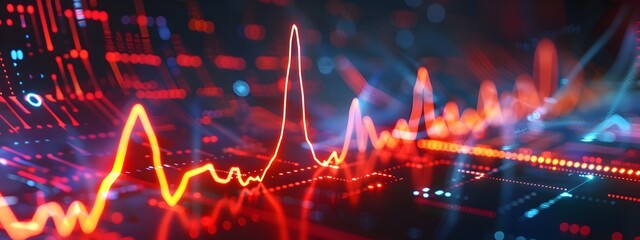 Poster - Pulsating Digital Heart Rate Monitor Visualizing Fluctuating Cardiac Signals