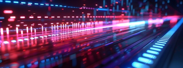 Poster - Frequency Counter Digital Display Showing Signal Measurement on Futuristic Neon Backdrop