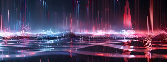 Poster - Vibrant Seismograph Visualization Depicting Seismic Waves and Energy Patterns