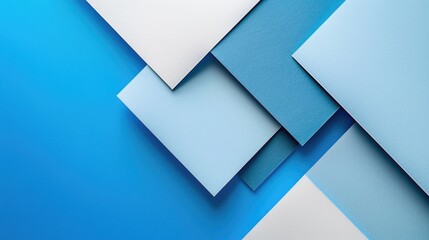 Poster - Blue and white colors on a square colored background