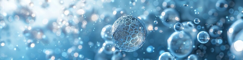 Wall Mural - abstract 3d spheres on a blue background.