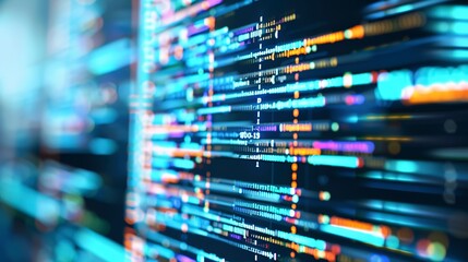 Poster - Data encryption process on a large screen, close-up, focused on encryption bar, high-tech operational look 