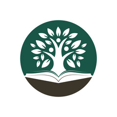 Human tree life vector logo design. Education logo concept.