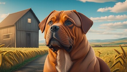 Poster - A guard dog on the farm