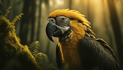 Wall Mural - A colorful macaw in the jungle 