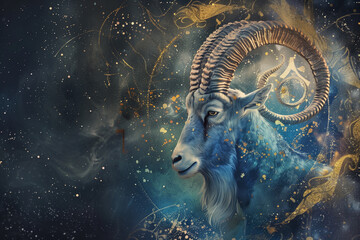 Wall Mural - wallpaper of astrological spiritual zodiac sign capricorn