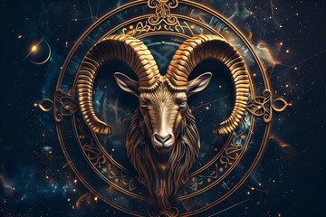 Wall Mural - wallpaper of astrological spiritual zodiac sign capricorn