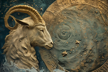 Wall Mural - wallpaper of astrological spiritual zodiac sign capricorn