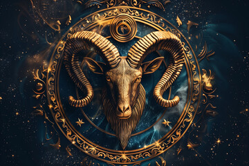 Wall Mural - wallpaper of astrological spiritual zodiac sign capricorn