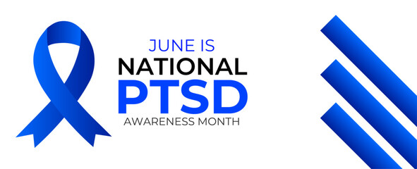 Wall Mural - PTSD Awareness month. june is national PTSD awareness month. Post Traumatic Stress Disorder Awareness Month Concept. background, banner, card, poster, template. Vector illustration