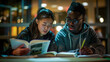 © ALLAI - Male and Female Students Studying Together Late at Night