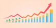 © Aoao - Row of Graphs, soft background with empty space, illustration.