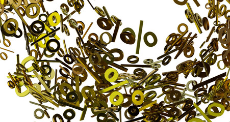 Poster - 3d Sales icons floating in the air 3D rendering