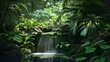 © StudioFF - 熱帯の緑の熱帯雨林の中にある小さな滝