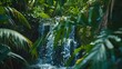 © StudioFF - 熱帯の緑の熱帯雨林の中にある小さな滝