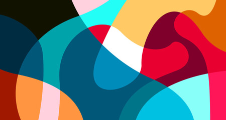 Aufkleber - Colorful abstract fluid and liquid flat background for summer holiday party