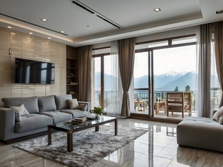 Modern living room interior with a TV table and Sofa