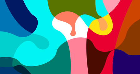 Aufkleber - Colorful abstract fluid and liquid flat background for summer holiday party