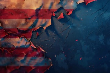 Wall Mural - Independence day U.S Poster design and flag, realistic, HD, copy space. Generative ai