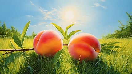 Wall Mural - easter eggs in grass