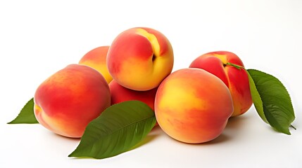 Wall Mural - peaches on a white background